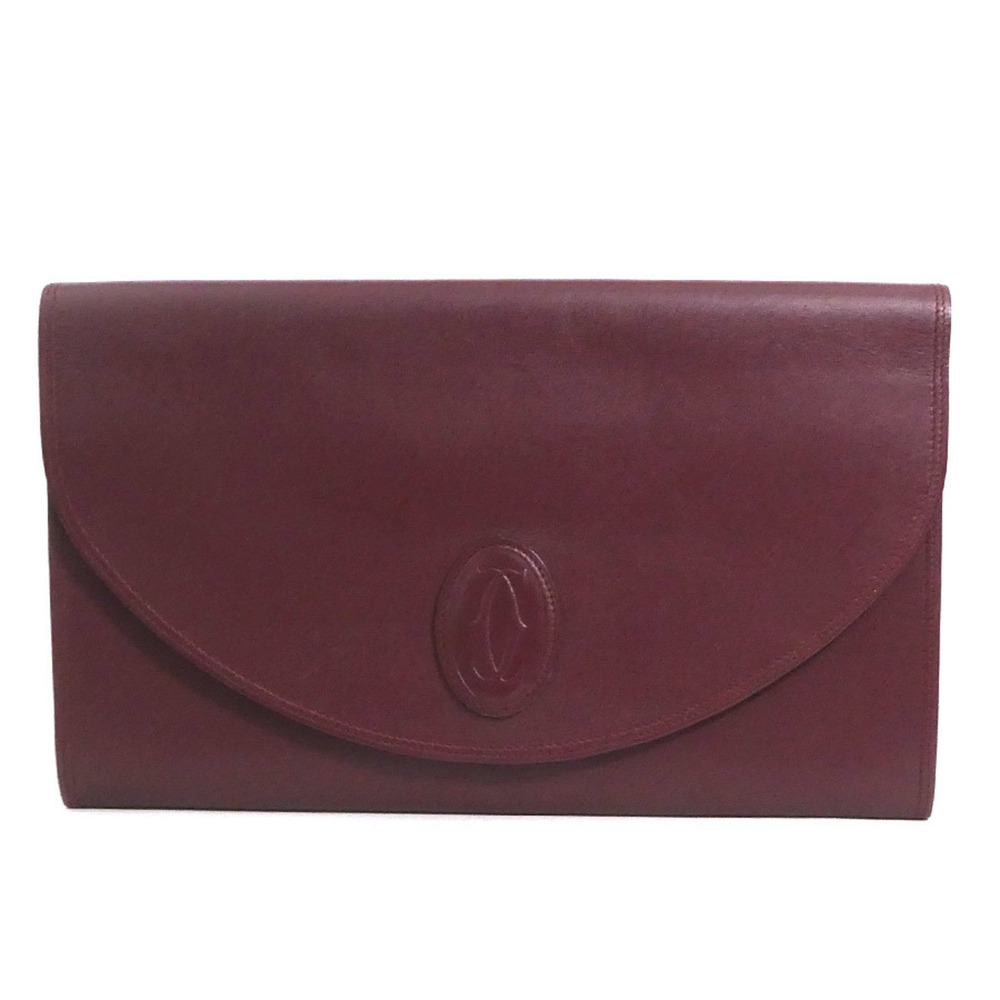 Cartier clutch bag, Must line, leather, burgundy, men's/women's, e62322r